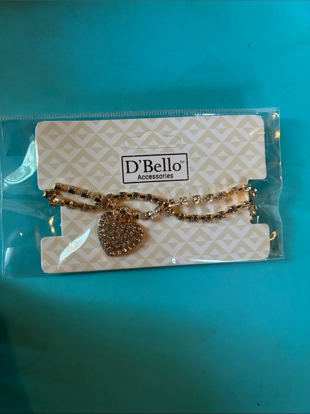 Gold Heart Charm Layered Bracelet - Gold